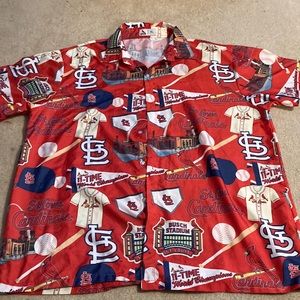St. Louis Cardinals stadium giveaway button up shirt Hawaiian